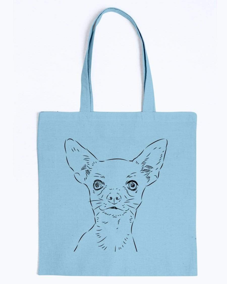 Chihuahua Doodle Dogs Canvas Tote Bag Accessories Light Blue / M
