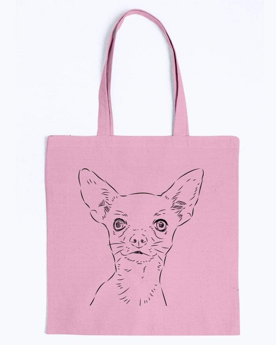 Chihuahua Doodle Dogs Canvas Tote Bag Accessories Pink / M