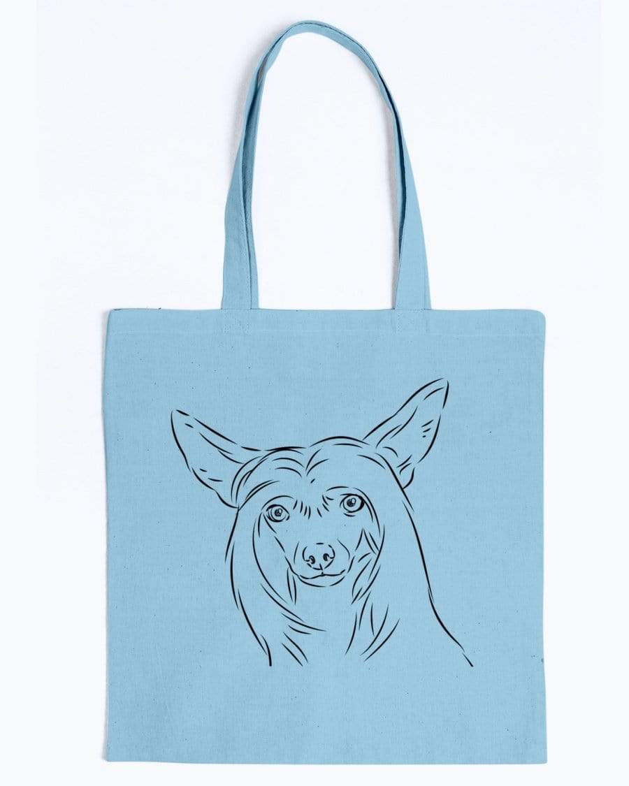 Chinese Crested Doodle Dogs Canvas Tote Bag Accessories Light Blue / M