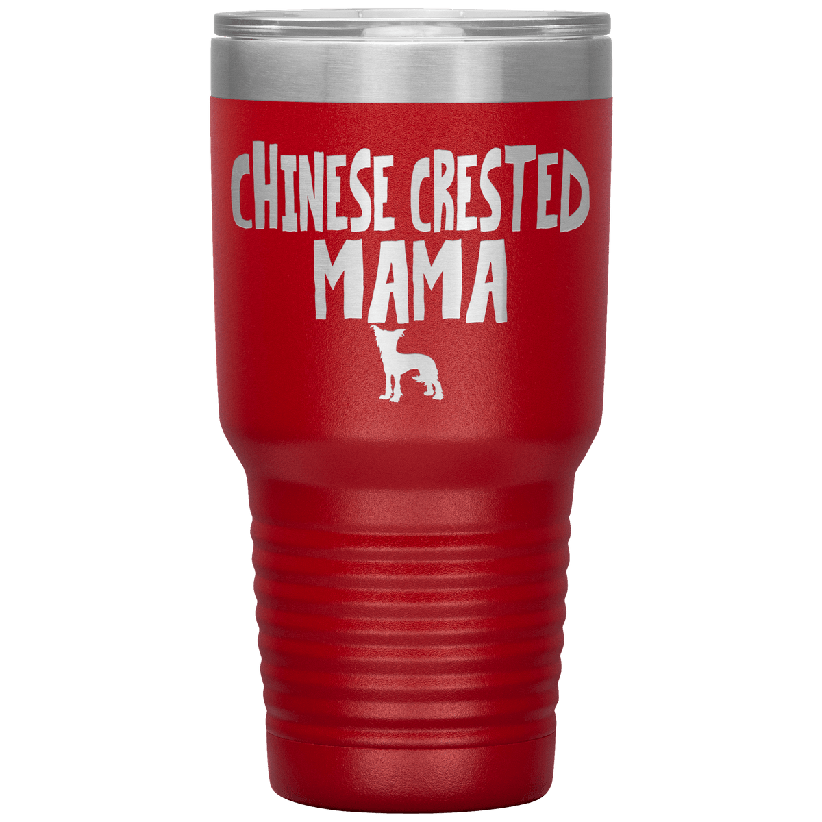 Chinese Crested Mama 30 Oz Vacuum Tumbler Tumblers Red