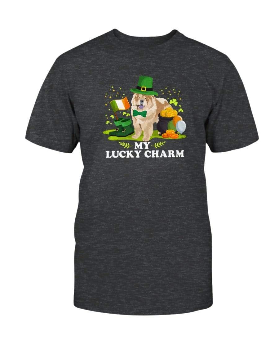 Chow Chow St. Patricks Day My Lucky Charm Unisex T-Shirt Shirts Dark Grey Heather / S