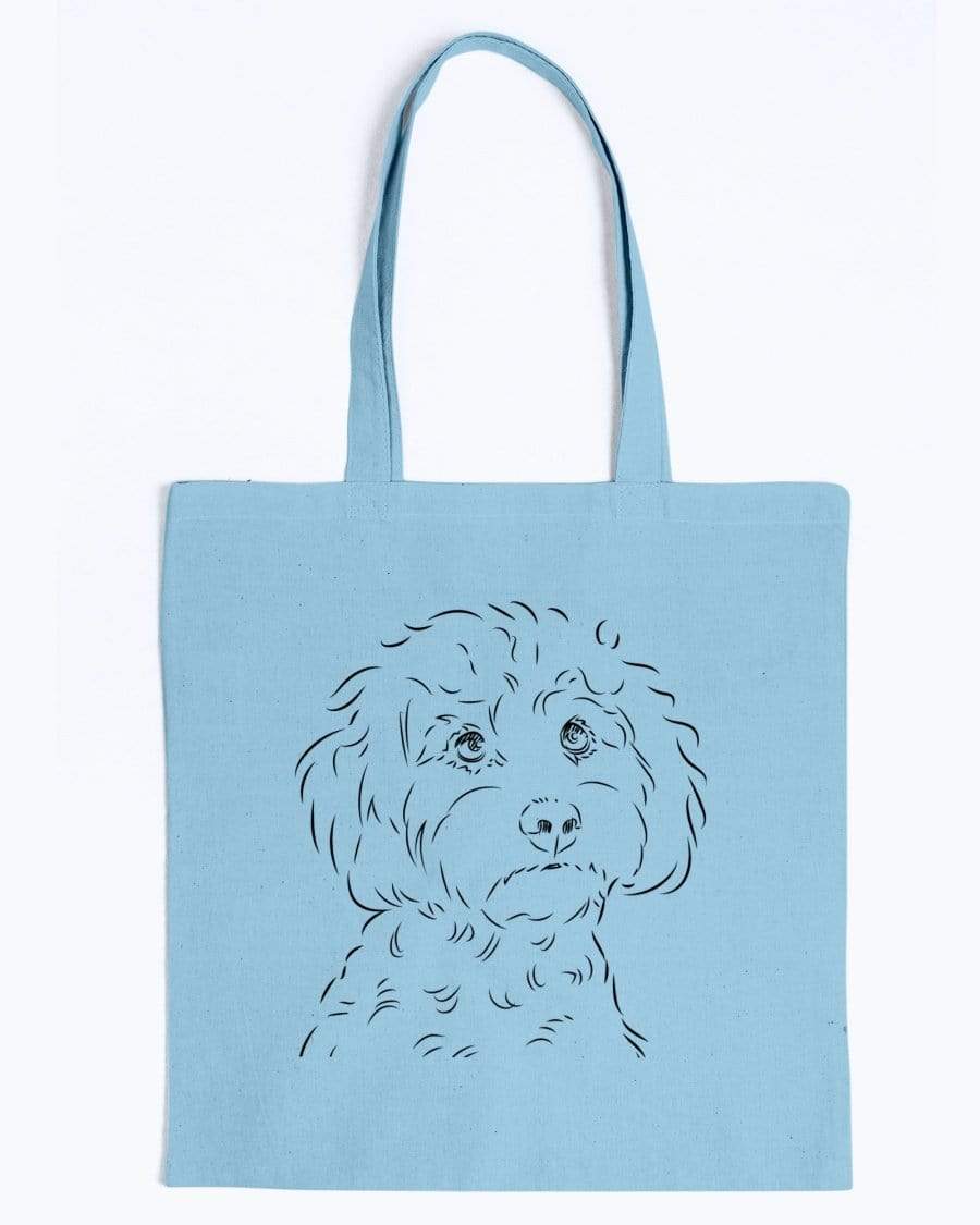 Cockapoo Doodle Dogs Canvas Tote Bag Accessories Light Blue / M
