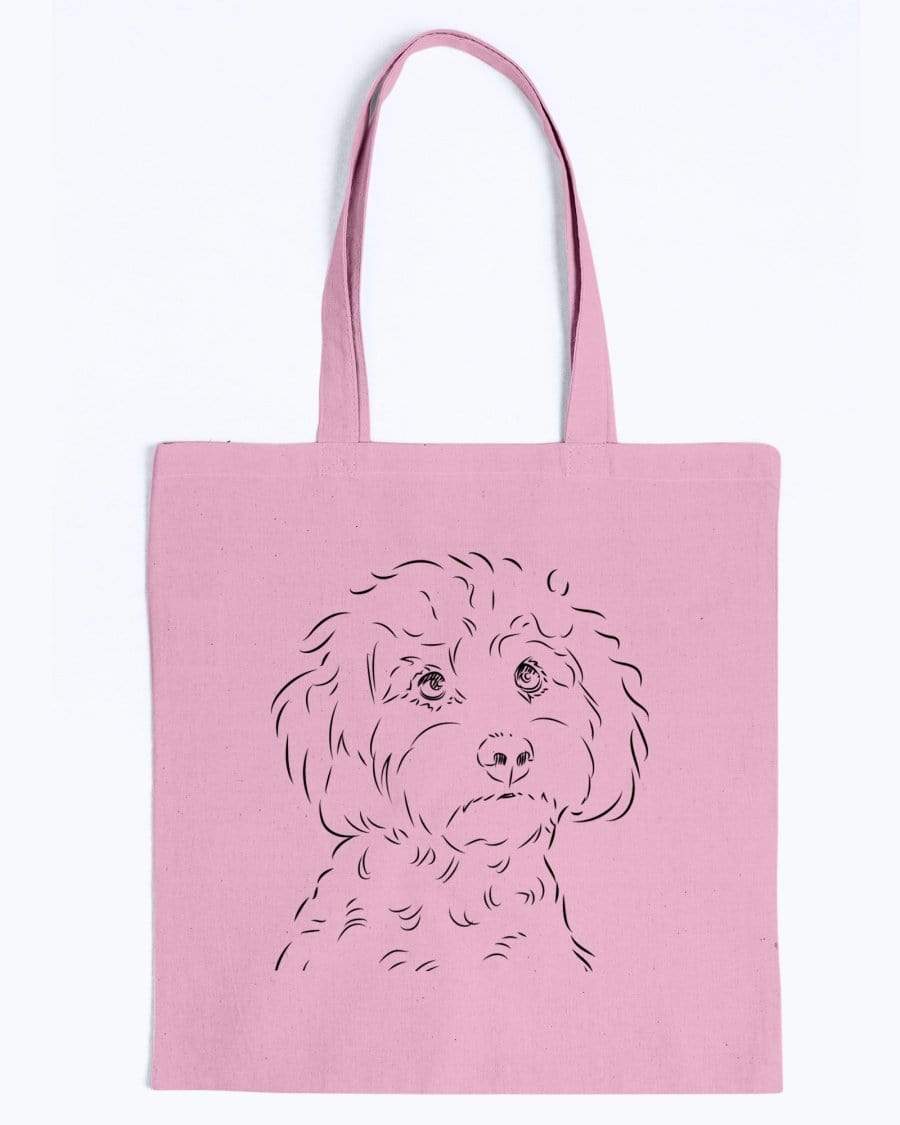 Cockapoo Doodle Dogs Canvas Tote Bag Accessories Pink / M