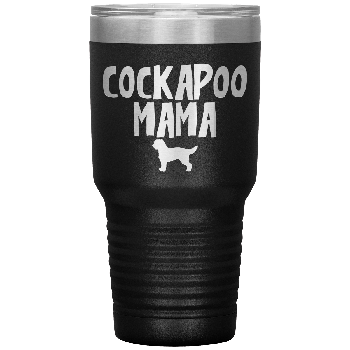 Cockapoo Mama 30 Oz Vacuum Tumbler Tumblers Black