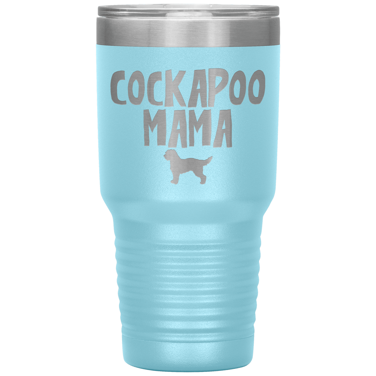 Cockapoo Mama 30 Oz Vacuum Tumbler Tumblers Light Blue