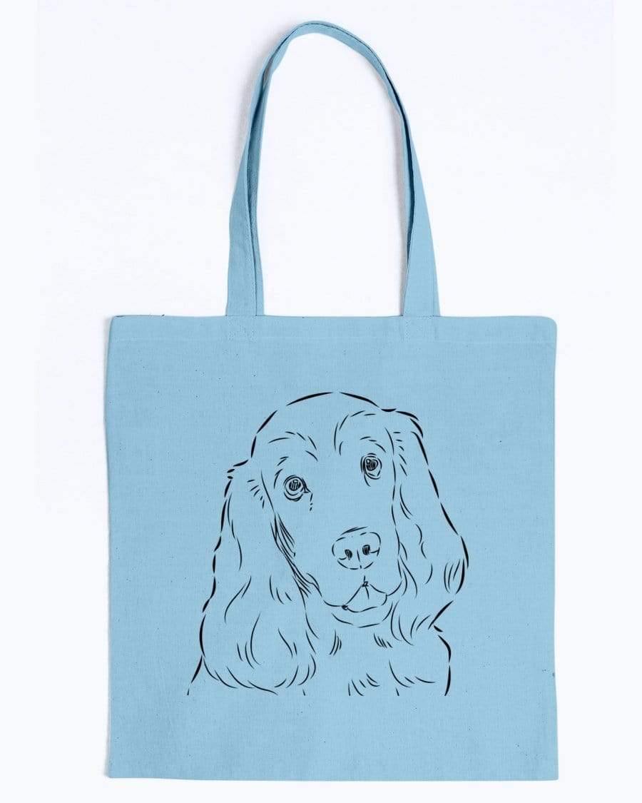 Cocker Spaniel Doodle Dogs Canvas Tote Bag Accessories Light Blue / M