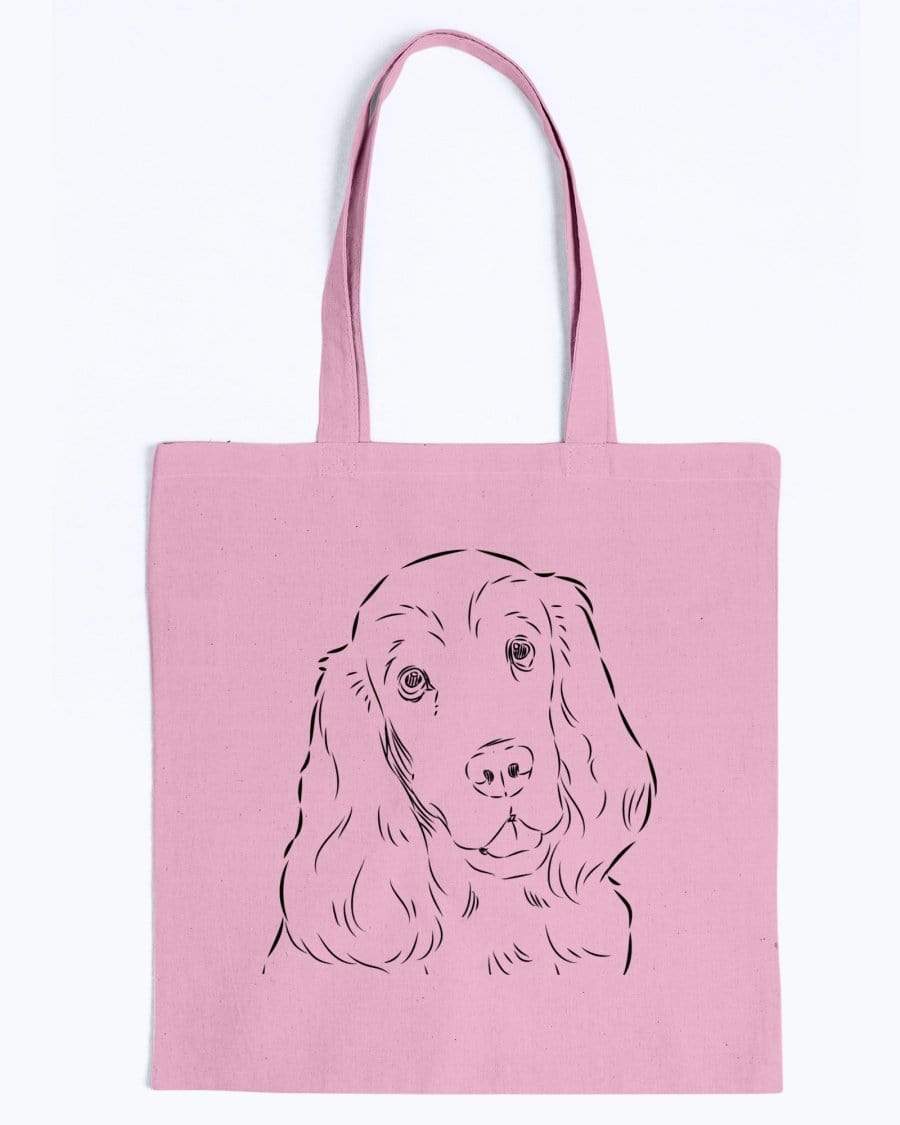 Cocker Spaniel Doodle Dogs Canvas Tote Bag Accessories Pink / M