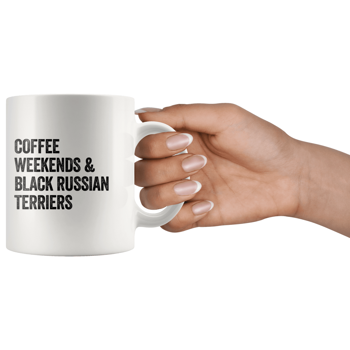 Coffee Weekends and Black Russian Terriers Coffee / Tea Ceramic Mug - 11oz / 15oz Drinkware