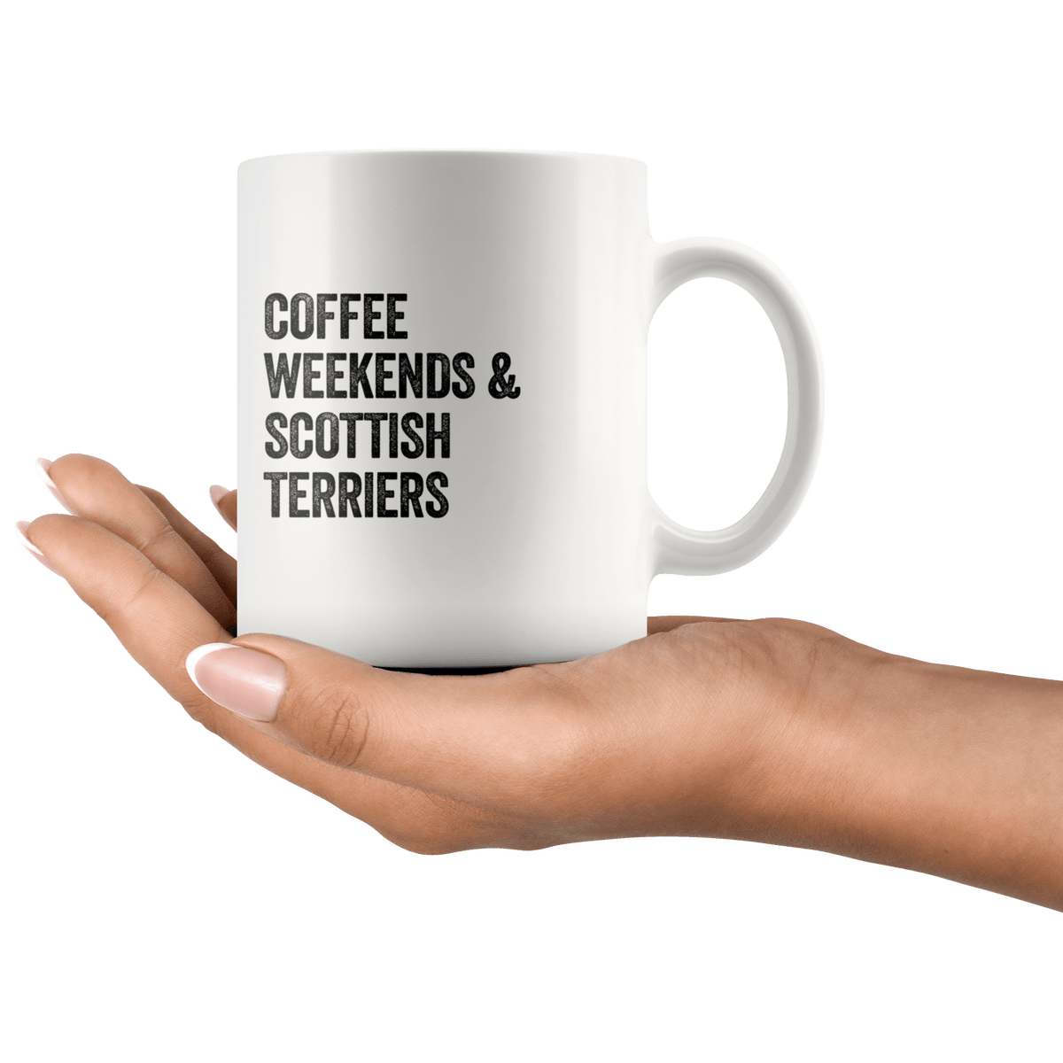 Coffee Weekends and Scottish Terriers Coffee / Tea Ceramic Mug - 11oz / 15oz Drinkware