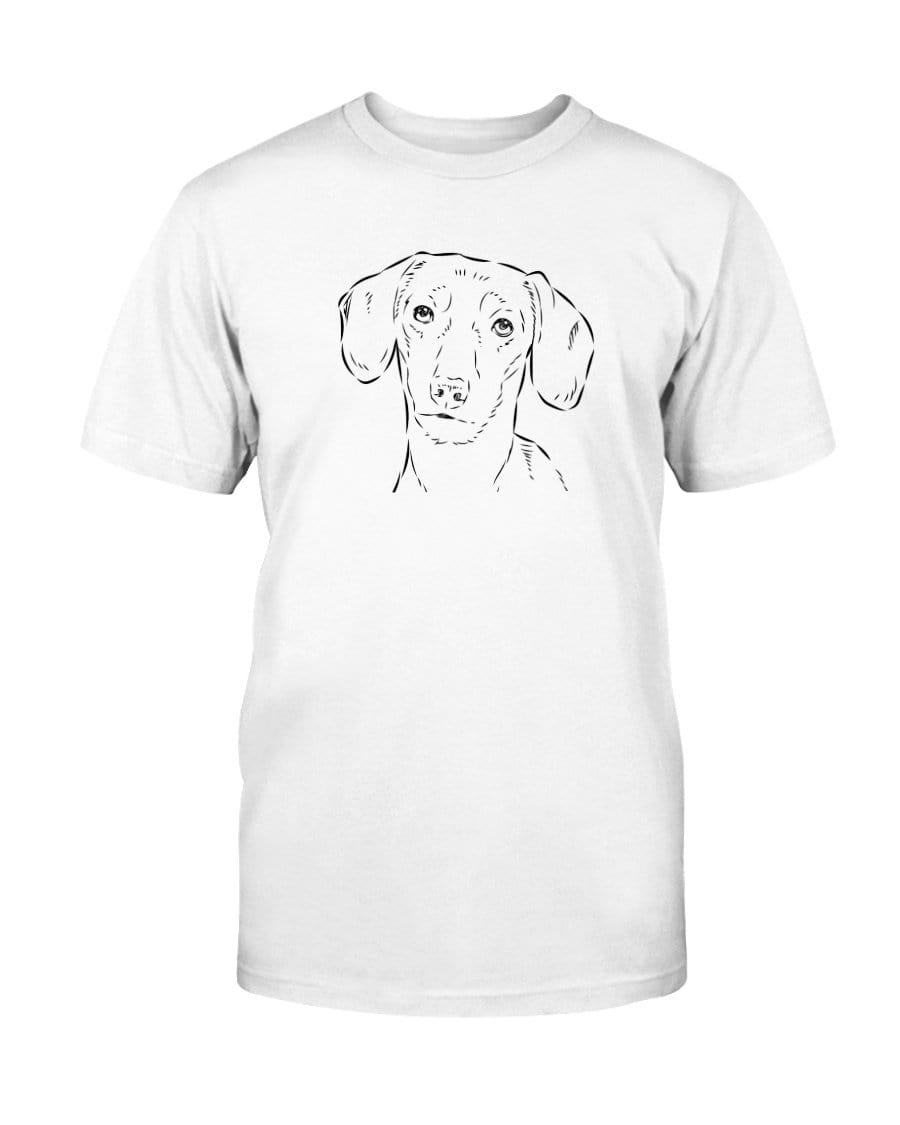 Dachshund Doodle Doggies Super Soft Unisex T-Shirt Shirts Solid White Blender / S