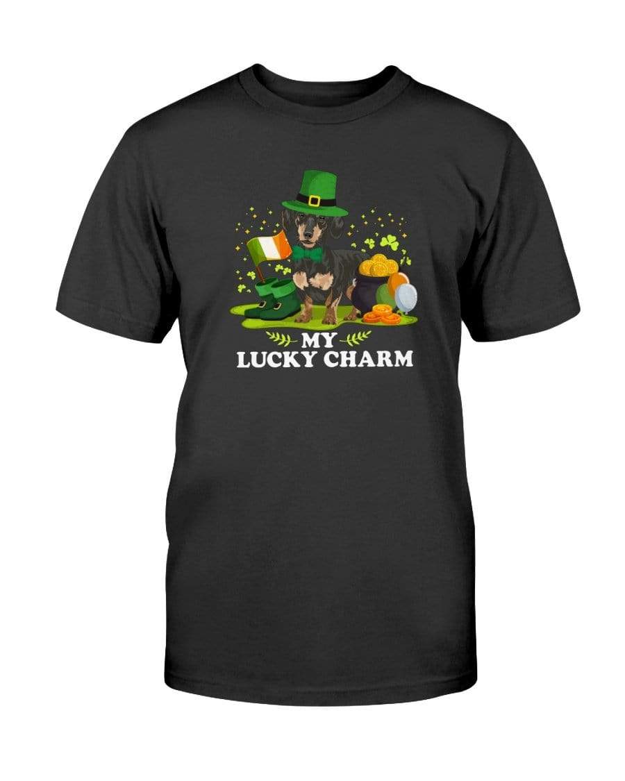 Dachshund St. Patricks Day My Lucky Charm Unisex T-Shirt Shirts Black / S