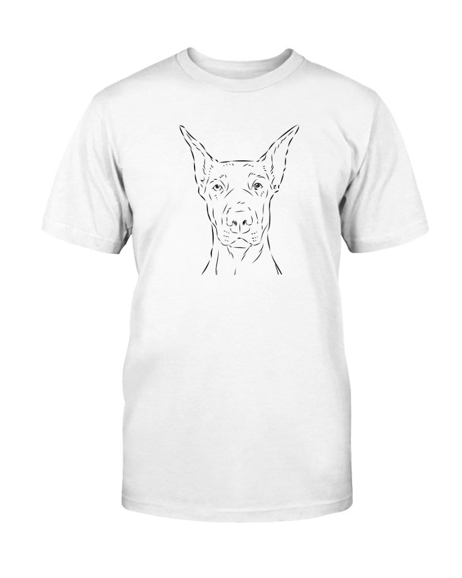 Dobermann Doodle Doggies Super Soft Unisex T-Shirt Shirts Solid White Blender / S