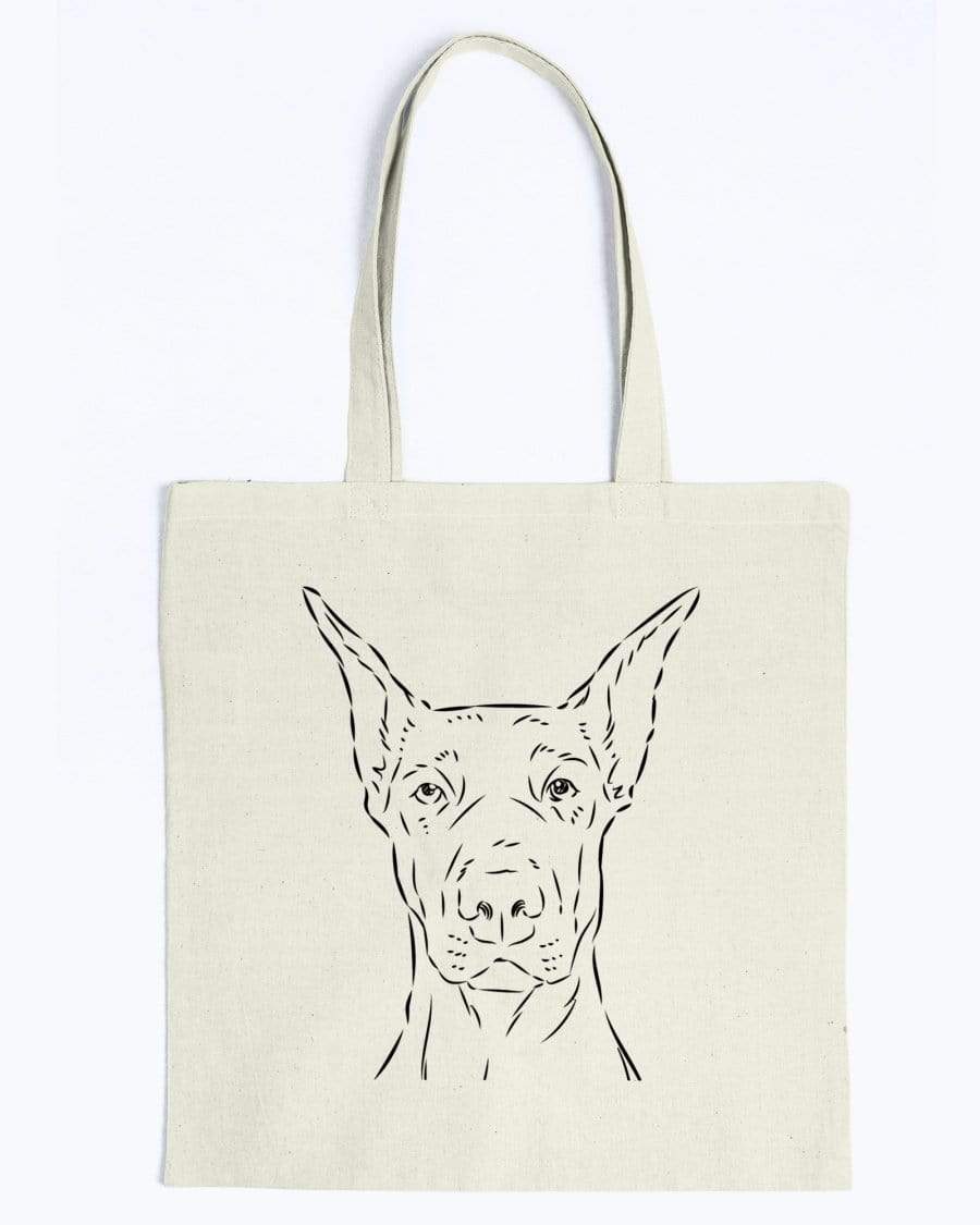 Dobermann Doodle Dogs Canvas Tote Bag Accessories Natural / M