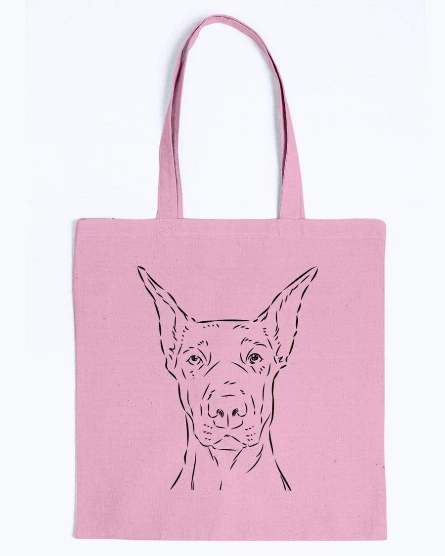 Dobermann Doodle Dogs Canvas Tote Bag Accessories Pink / M