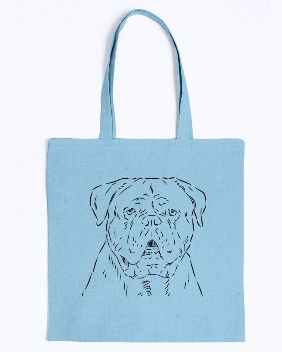 Dogue de Bordeaux Doodle Dogs Canvas Tote Bag Accessories Light Blue / M