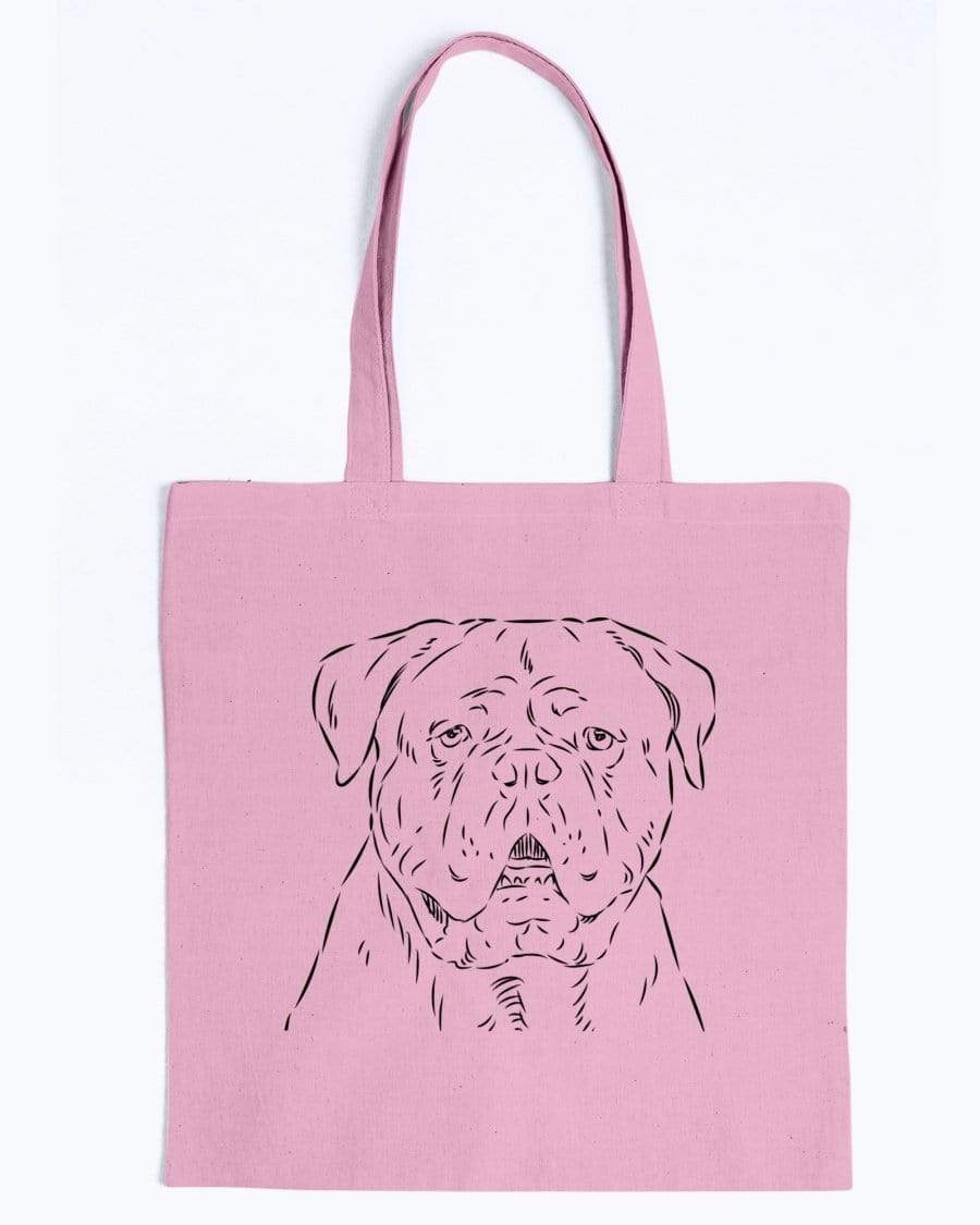 Dogue de Bordeaux Doodle Dogs Canvas Tote Bag Accessories Pink / M