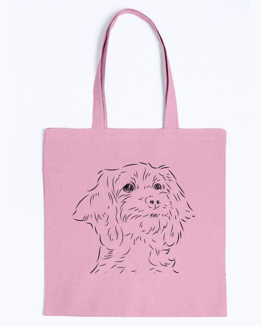 Doxiepoo Doodle Dogs Canvas Tote Bag Accessories Pink / M