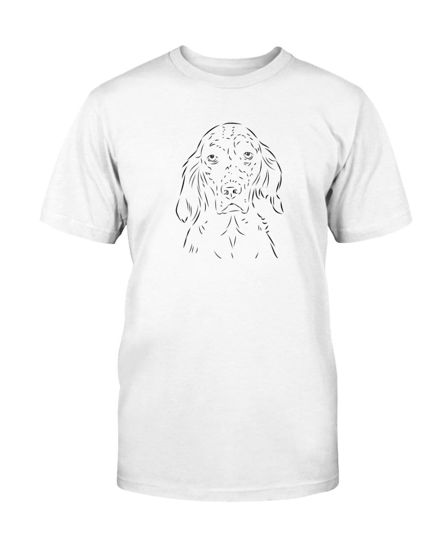 English Setter Doodle Doggies Super Soft Unisex T-Shirt Shirts Solid White Blender / S