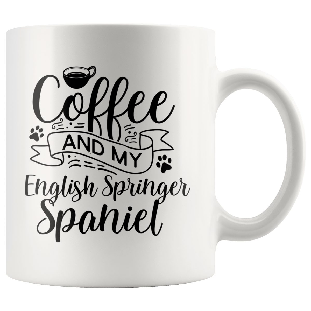 English Springer Spaniel Coffee and my Dog Coffee / Tea Ceramic Mug - 11oz / 15oz Drinkware 11oz Mug