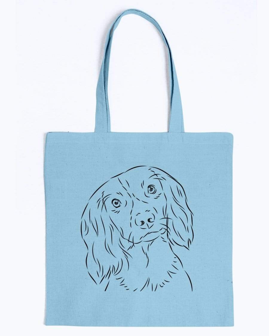 English Springer Spaniel Doodle Dogs Canvas Tote Bag Accessories Light Blue / M