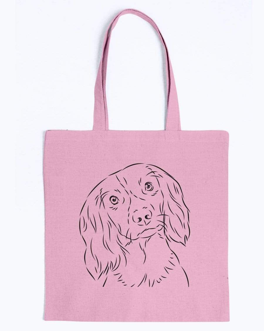English Springer Spaniel Doodle Dogs Canvas Tote Bag Accessories Pink / M