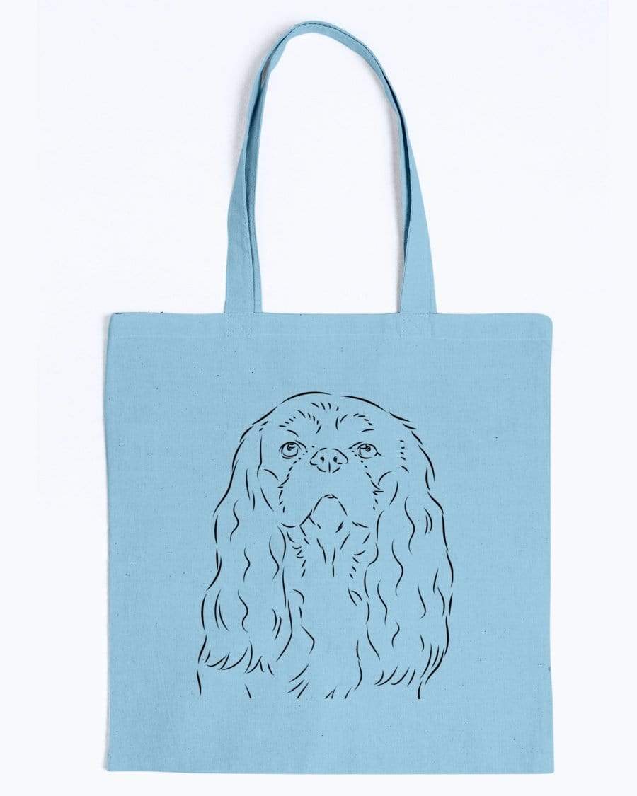 English Toy Spaniel Doodle Dogs Canvas Tote Bag Accessories Light Blue / M