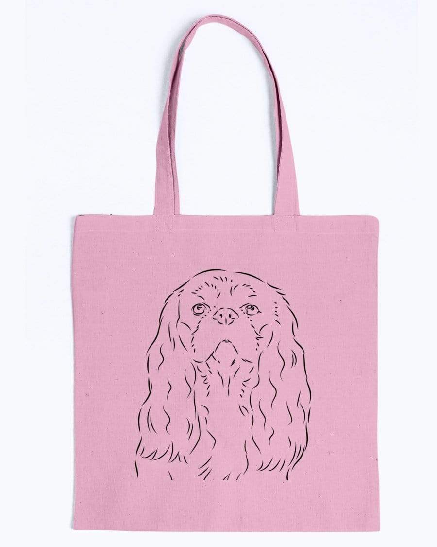 English Toy Spaniel Doodle Dogs Canvas Tote Bag Accessories Pink / M