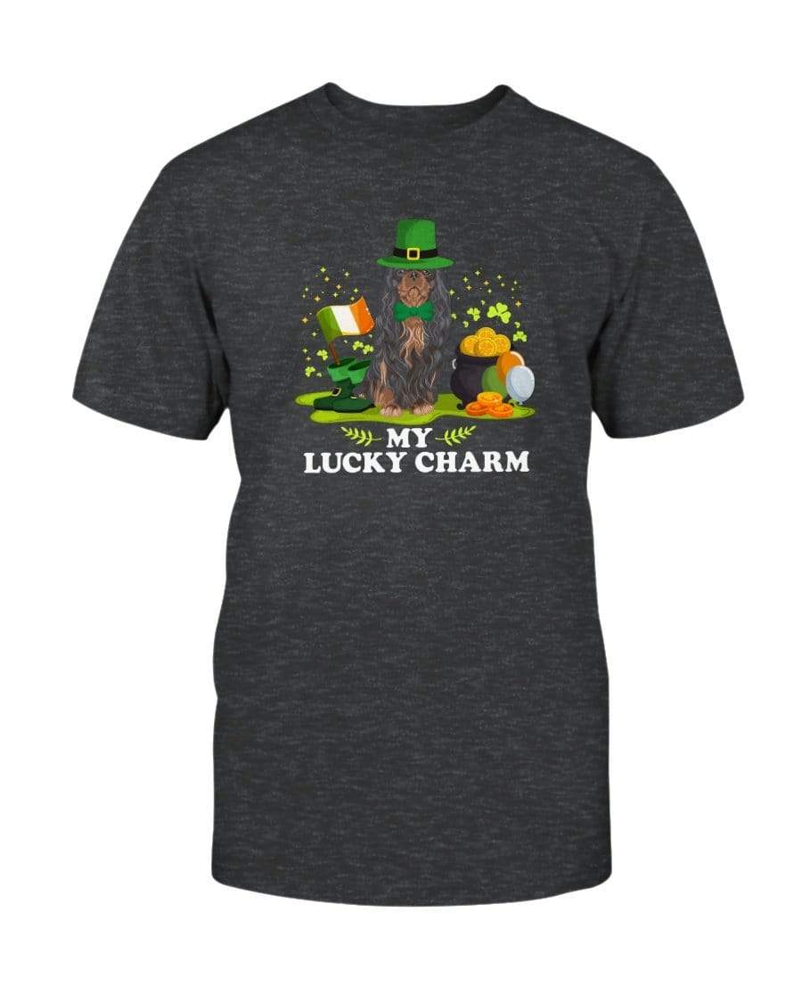 English Toy Spaniel St. Patricks Day My Lucky Charm Unisex T-Shirt Shirts Dark Grey Heather / S