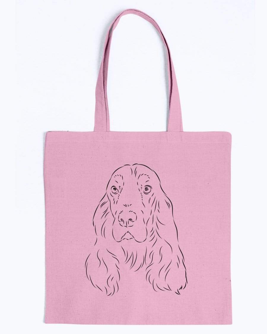 Field Spaniel Doodle Dogs Canvas Tote Bag Accessories Pink / M