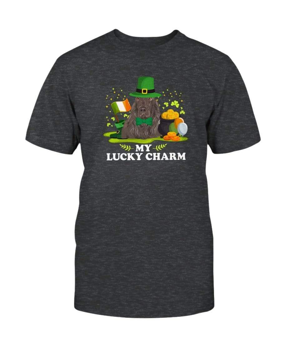 Field Spaniel St. Patricks Day My Lucky Charm Unisex T-Shirt Shirts Dark Grey Heather / S