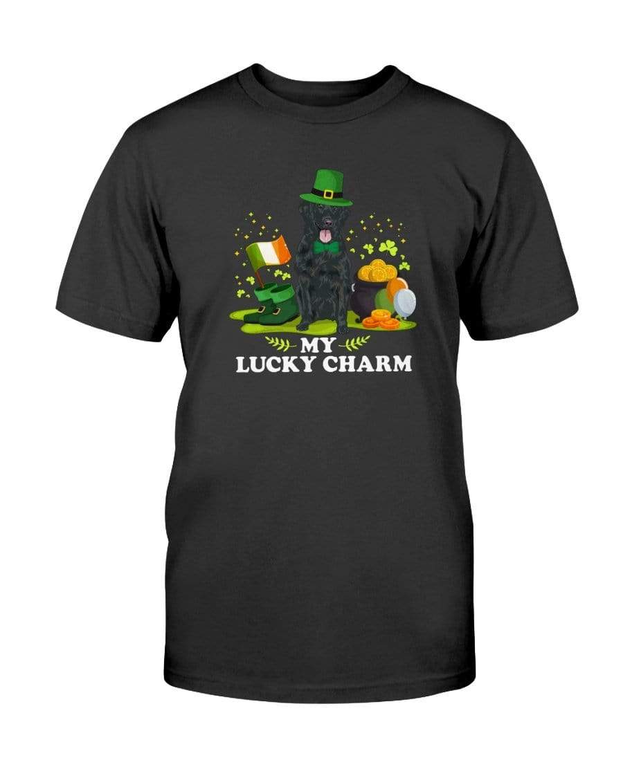 Flat Coated Retriever St. Patricks Day My Lucky Charm Unisex T-Shirt Shirts Black / S