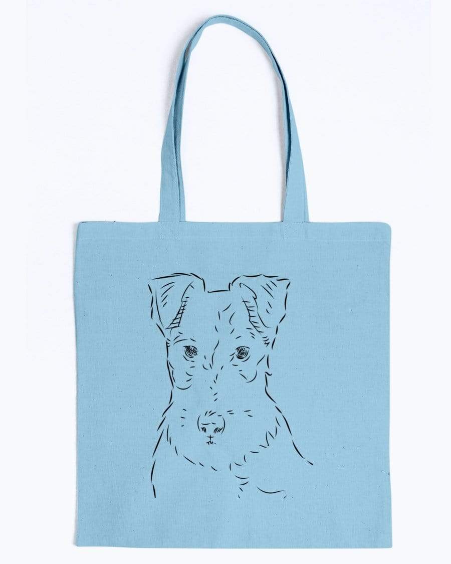 Fox Terrier Doodle Dogs Canvas Tote Bag Accessories Light Blue / M