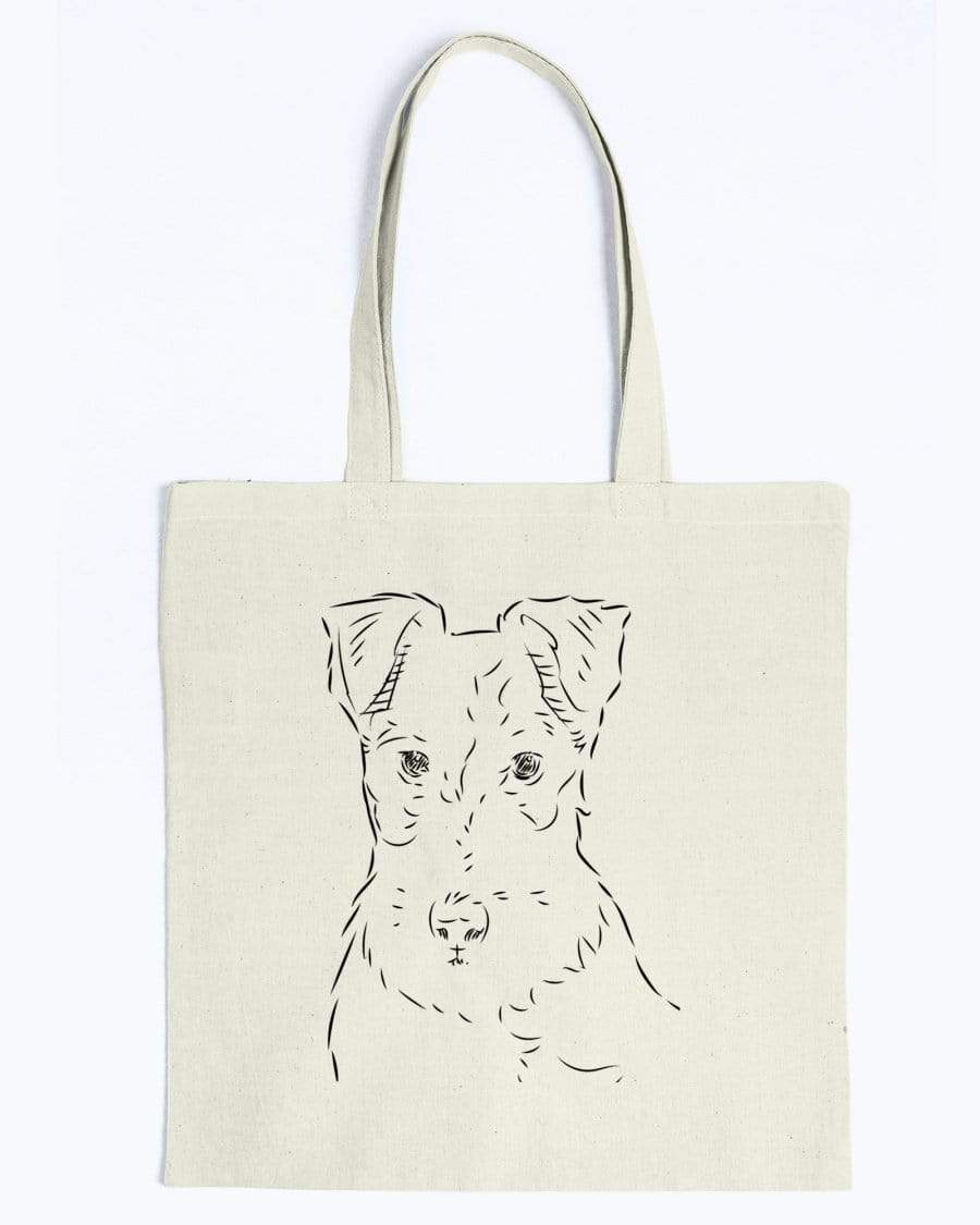 Fox Terrier Doodle Dogs Canvas Tote Bag Accessories Natural / M