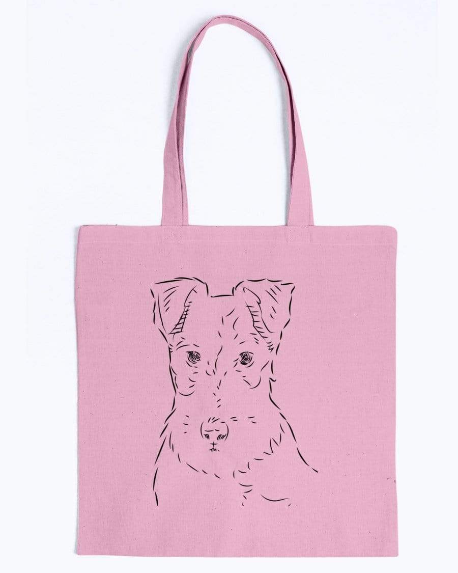 Fox Terrier Doodle Dogs Canvas Tote Bag Accessories Pink / M