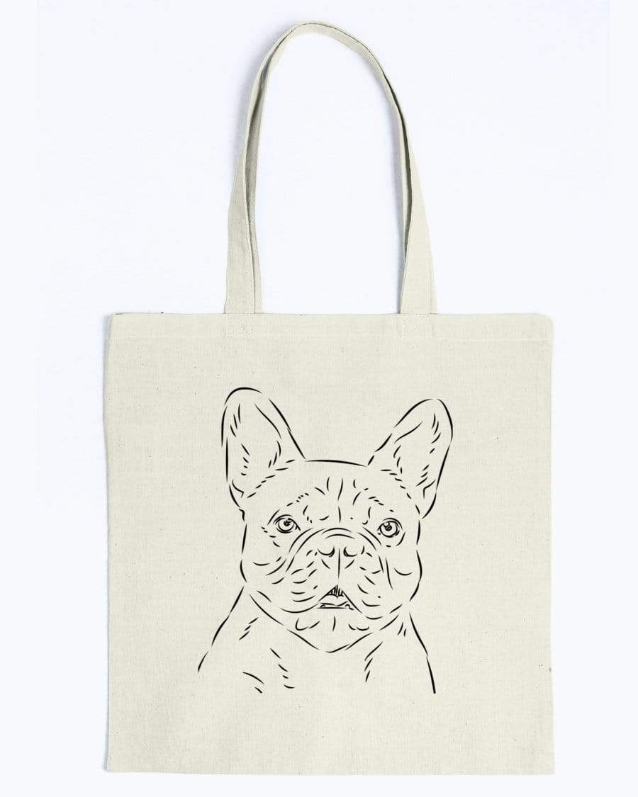 French Bulldog Doodle Dogs Canvas Tote Bag Accessories Natural / M