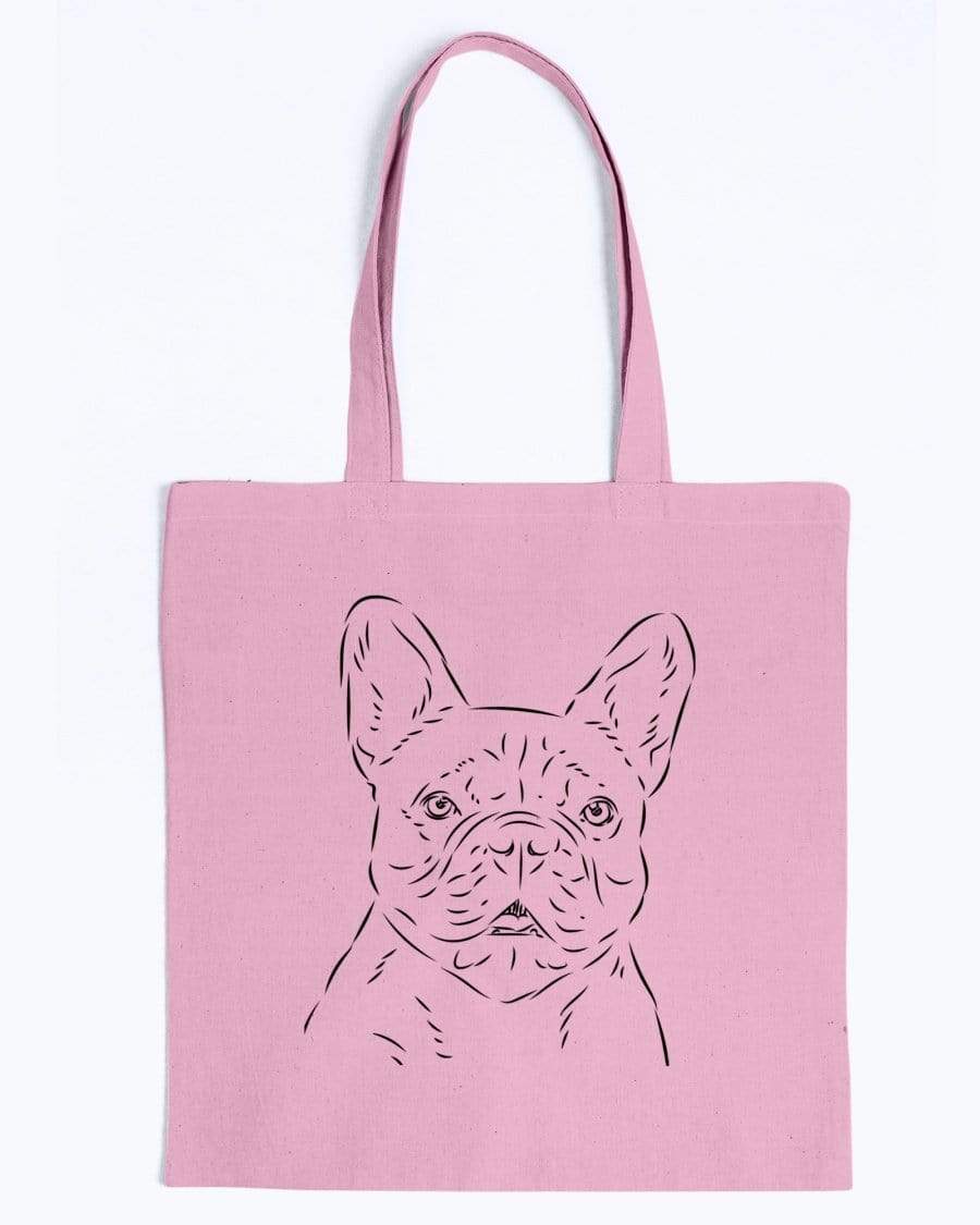 French Bulldog Doodle Dogs Canvas Tote Bag Accessories Pink / M