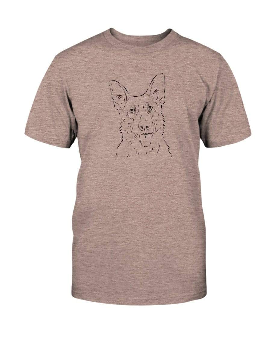 German Shepherd Doodle Doggies Super Soft Unisex T-Shirt Shirts Heather Prism Peach / S