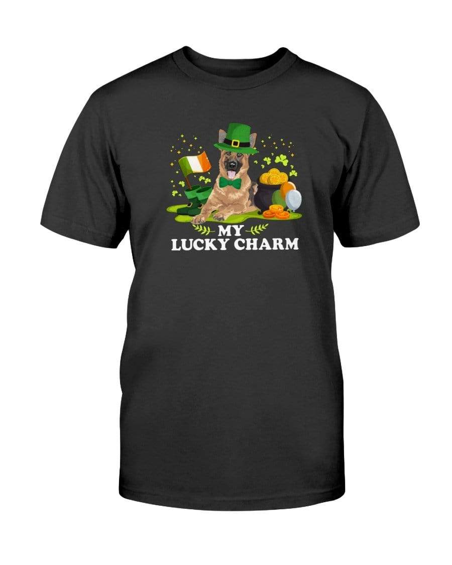 German Shepherd St. Patricks Day My Lucky Charm Unisex T-Shirt Shirts Black / S