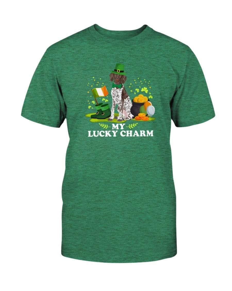 German Shorthaired Pointer St. Patricks Day My Lucky Charm Unisex T-Shirt Shirts Heather Kelly / S