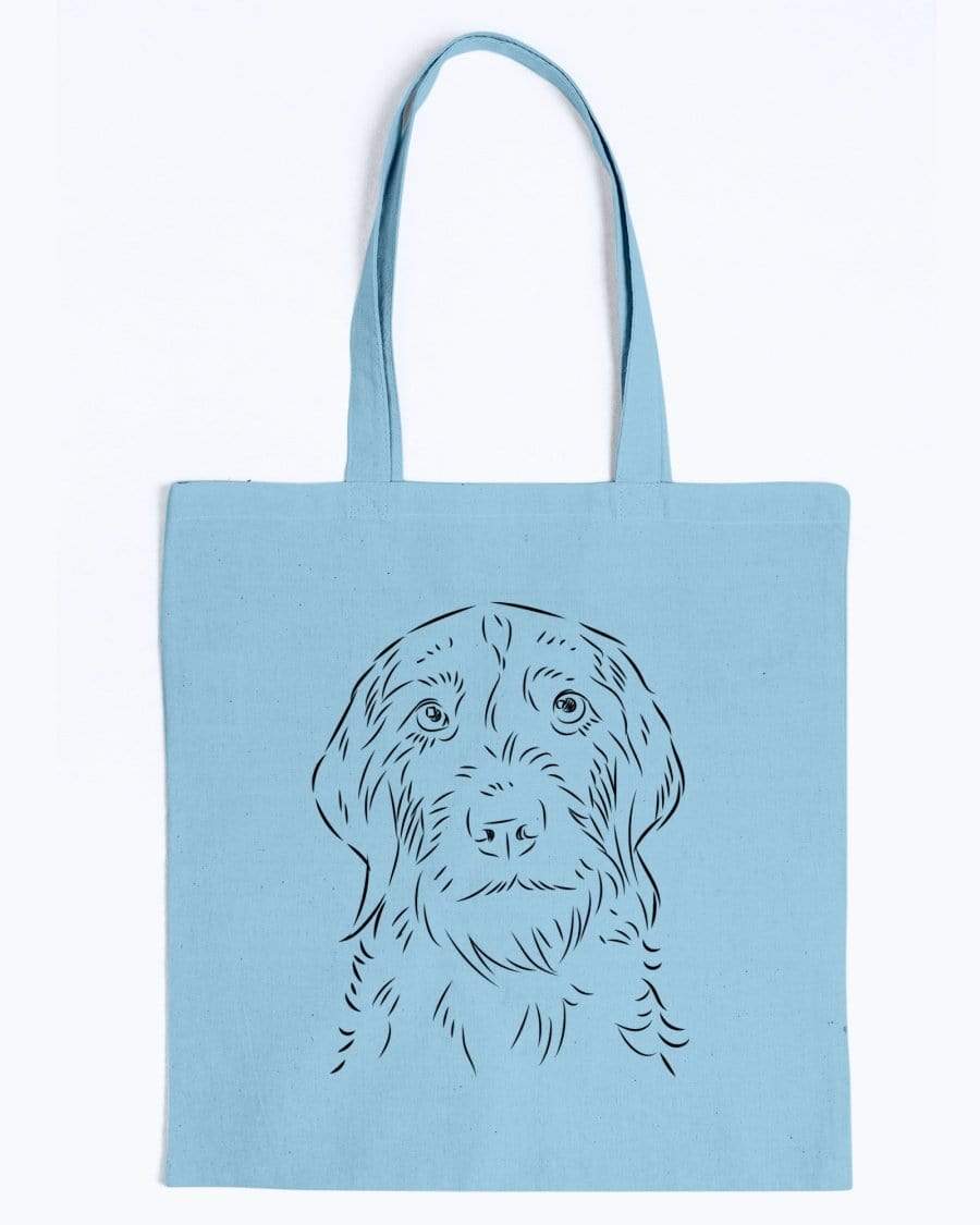 German Wirehaired Pointer Doodle Dogs Canvas Tote Bag Accessories Light Blue / M