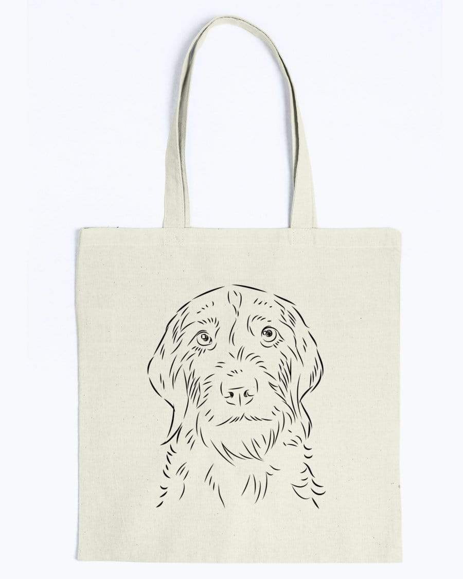 German Wirehaired Pointer Doodle Dogs Canvas Tote Bag Accessories Natural / M