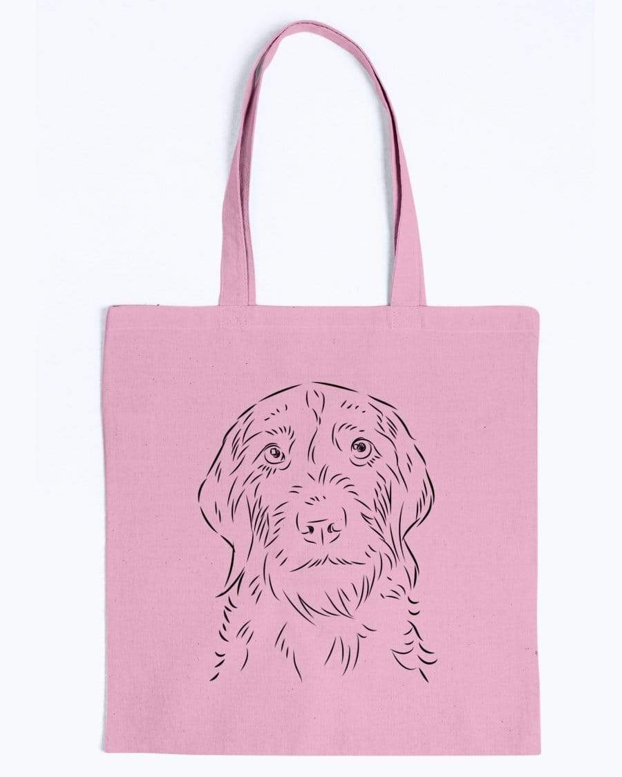 German Wirehaired Pointer Doodle Dogs Canvas Tote Bag Accessories Pink / M