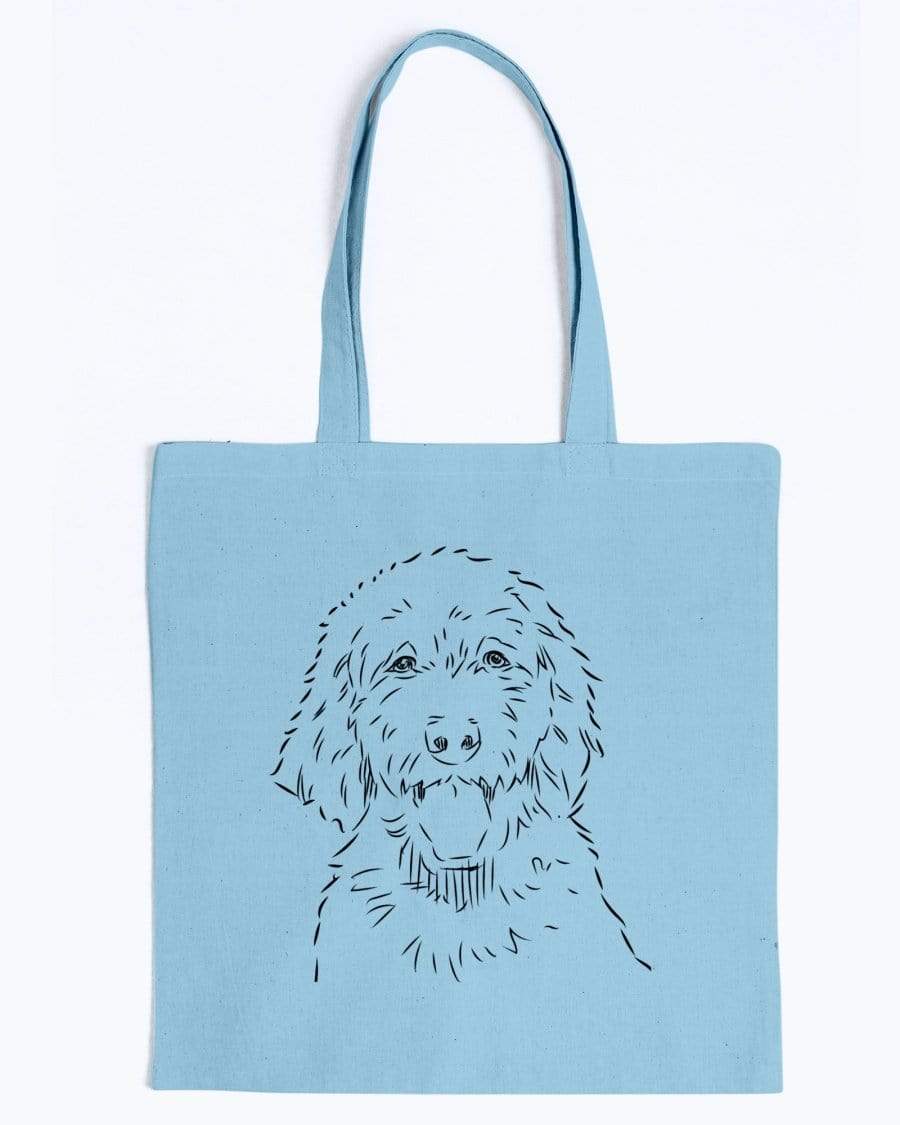 Golden Doodle Doodle Dogs Canvas Tote Bag Accessories Light Blue / M