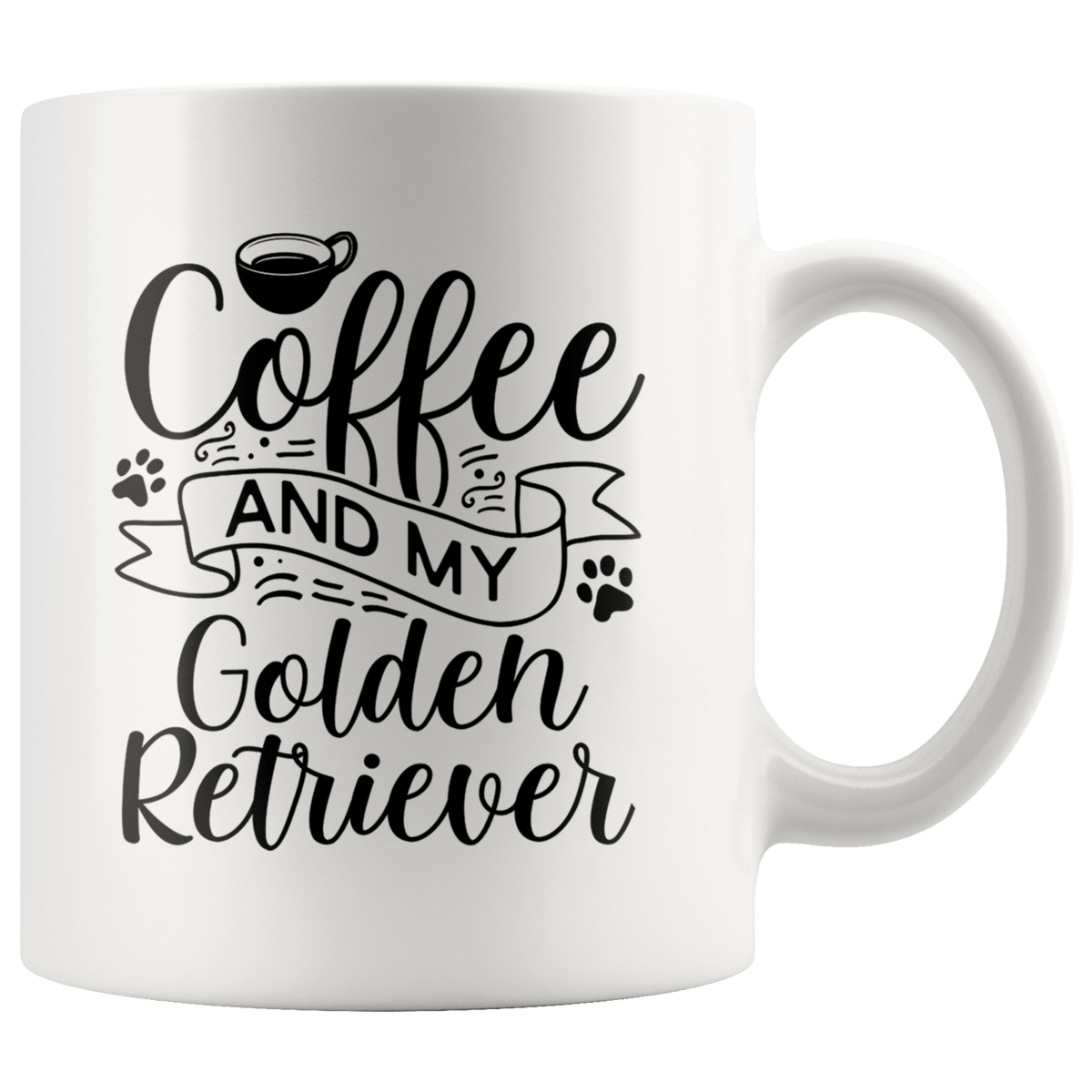 Golden Retriever Coffee and my Dog Coffee / Tea Ceramic Mug - 11oz / 15oz Drinkware 11oz Mug