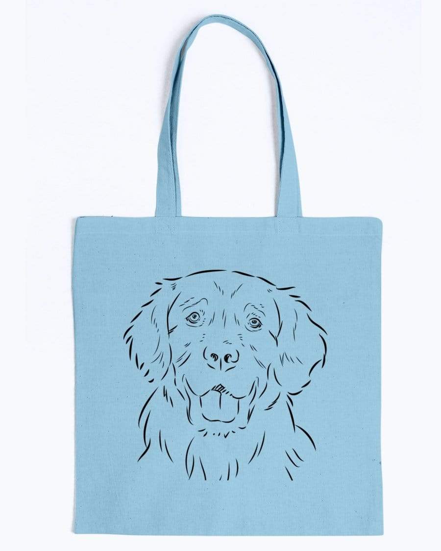 Golden Retriever Doodle Dogs Canvas Tote Bag Accessories Light Blue / M