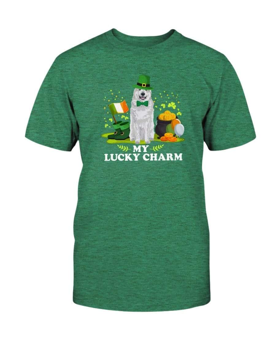 Great Pyrenees St. Patricks Day My Lucky Charm Unisex T-Shirt Shirts Heather Kelly / S
