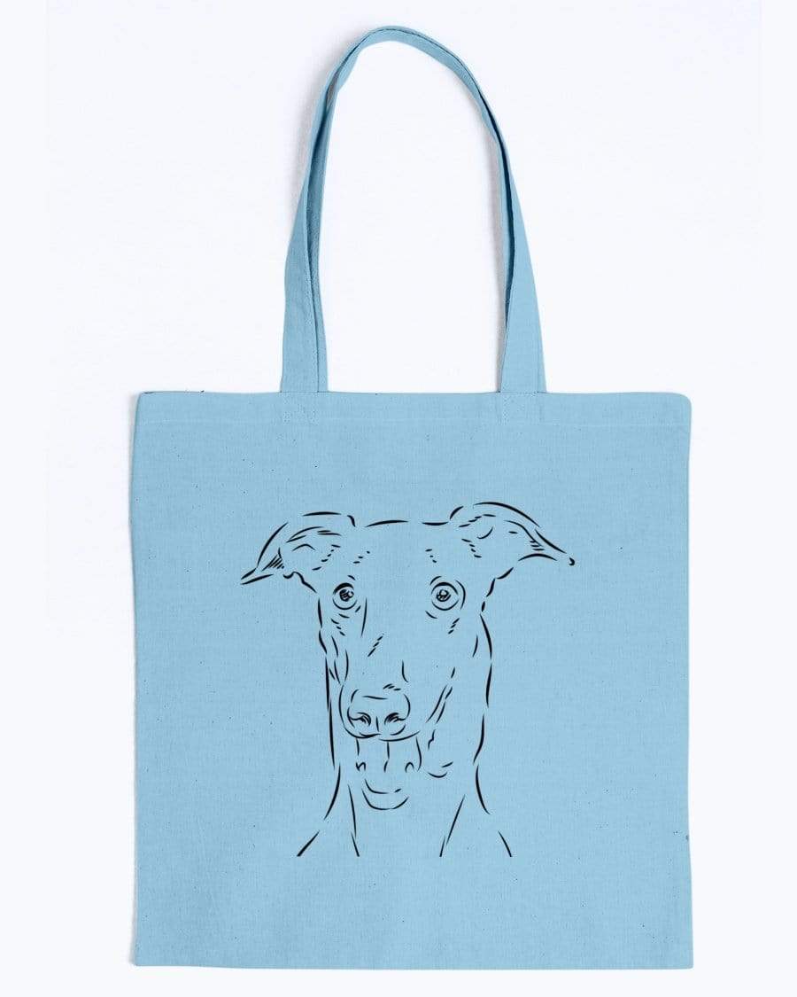 Greyhound Doodle Dogs Canvas Tote Bag Accessories Light Blue / M