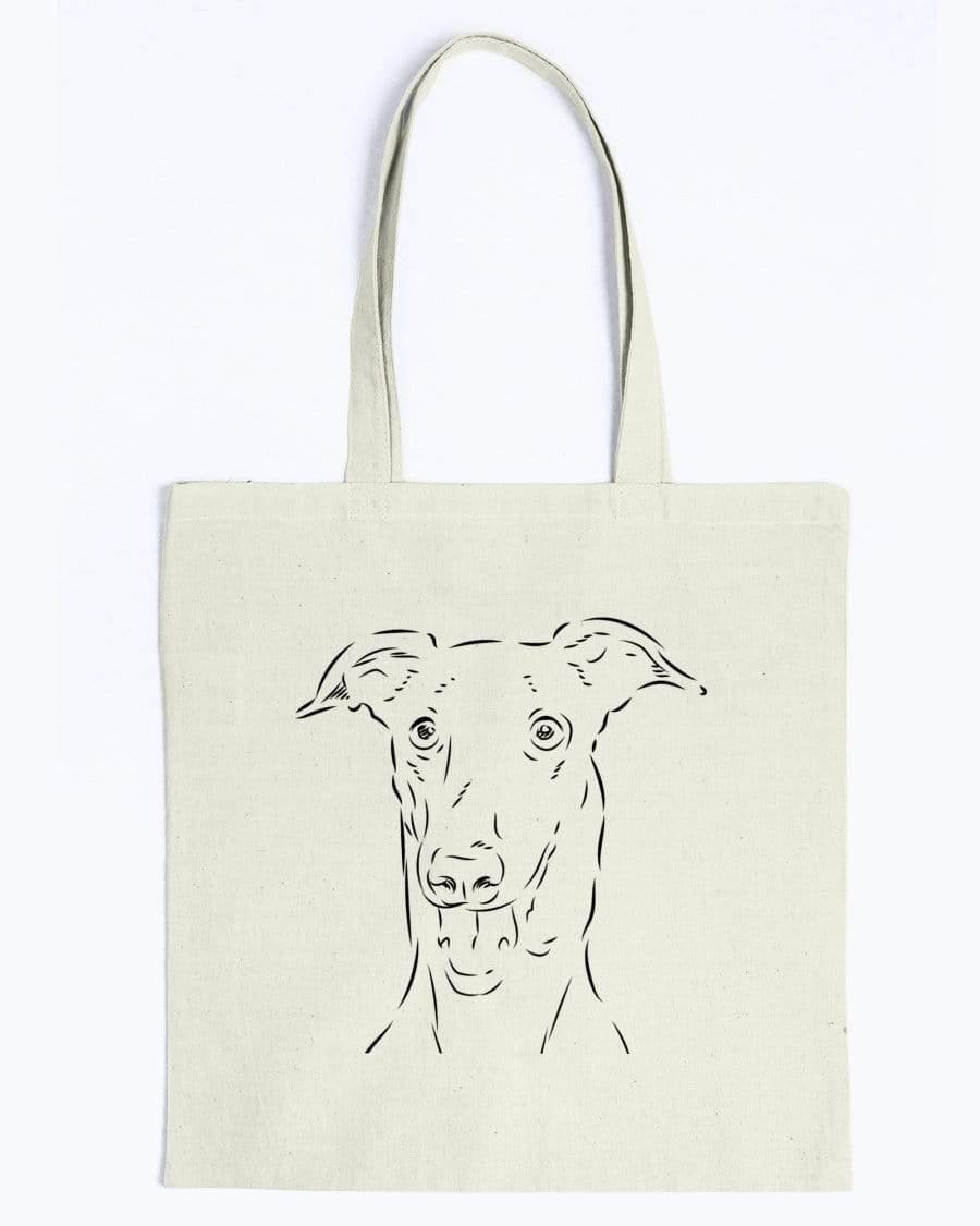 Greyhound Doodle Dogs Canvas Tote Bag Accessories Natural / M