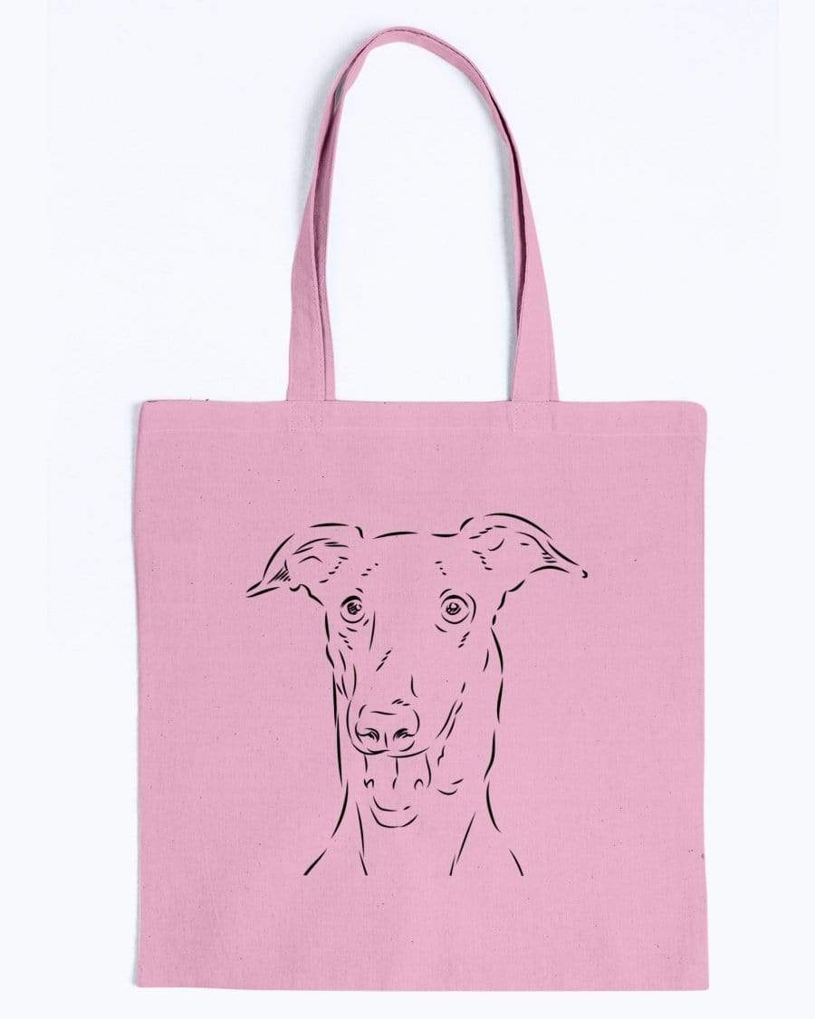 Greyhound Doodle Dogs Canvas Tote Bag Accessories Pink / M