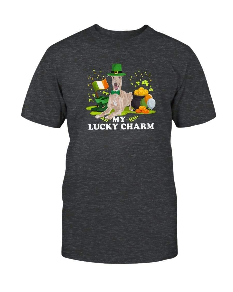 Greyhound St. Patricks Day My Lucky Charm Unisex T-Shirt Shirts Dark Grey Heather / S